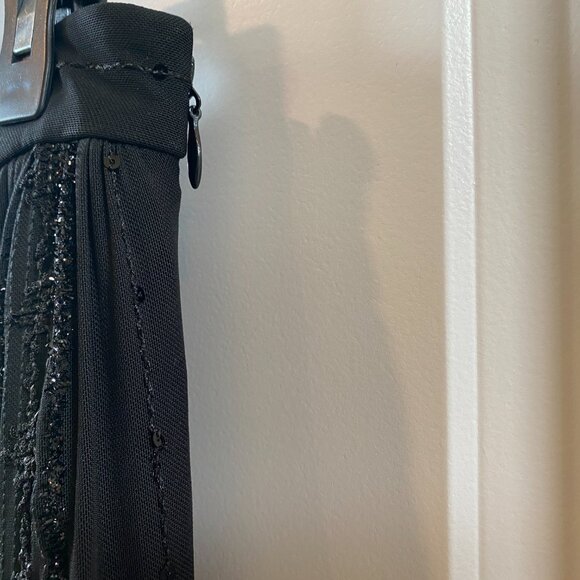 Bebe Black Sheer Maxi Skirt w Sequin Detailing Throughout Size 10 - Picture 5 of 9